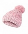 Winter Slouchy Cable Beanie Fleece - Pink - CR188HQA9EC