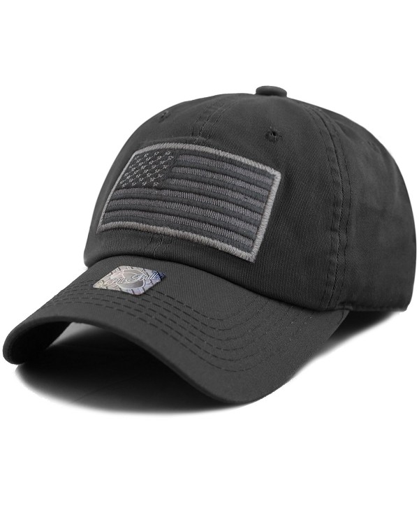 The Hat Depot Low Profile Tactical Operator USA Flag Buckle Cotton Cap - Black-2 - CH1836CYY6C