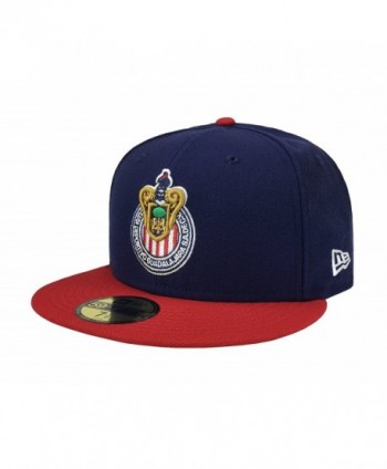 New Era 59Fifty Hat Chivas De Guadalajara Liga MX Soccer Navy Blue/Red Cap - C812NBUDPCU