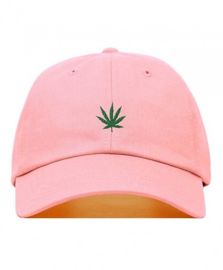 Marijuana Embroidered Baseball Unstructured Adjustable - Light Pink - C2187NIS95R