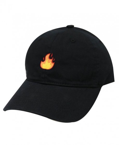 City Hunter C104 Fire Cotton Baseball Dad Cap 18 Colors - Black - CA17YEGN22A