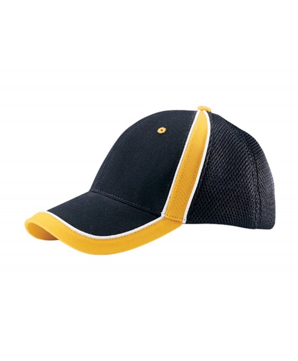 G Men's Low Profile Brushed Canvas Sports Mesh Cap - Black Yellow - CX11UKLW3AF