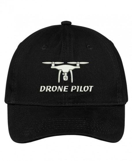 Trendy Apparel Shop Drone Pilot Embroidered Soft Crown 100% Brushed Cotton Cap - Black - CR17YTZOTT6