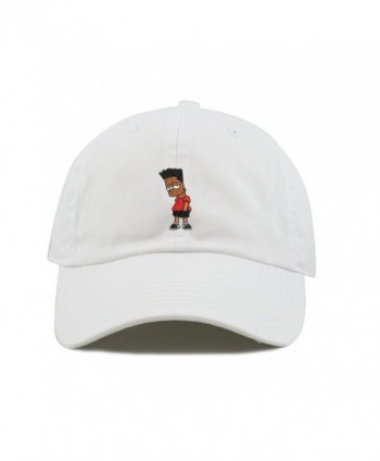 Black Hair Bart Dad Hat Cotton Baseball Cap Polo Style Low Profile 5 Colors - White - CR185SA3XMD