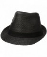 Levi's Men's Straw Fedora With Twill Band - Black - CC12N3BZ2TV