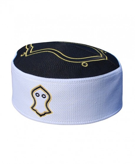 Exclusive Black White Golden Embroidered Sandal Kufi Crown Cap Muslim Hat - CX17YHYCL2Y