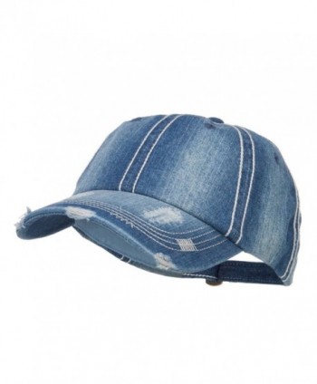 MG Distressed Heavy Washed Denim Cap - Blue - CQ12HV9R79V