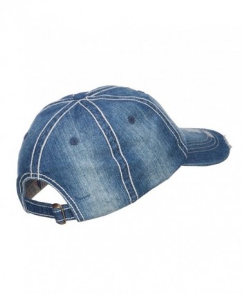 Distressed Heavy Washed Denim Cap in Men's Baseball Caps