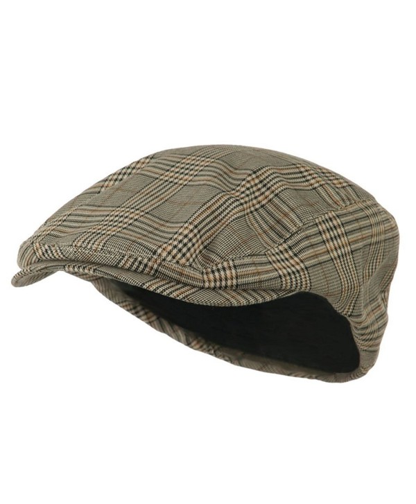 Mega Cap Khaki Plaid IVY newsboy Cap - CO11ENHCOHZ