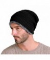 TiRain Men's Stylish Slouchy Cable Knit Beanie Hats Warm Skull Ski Caps - Black - C112KA16WT7