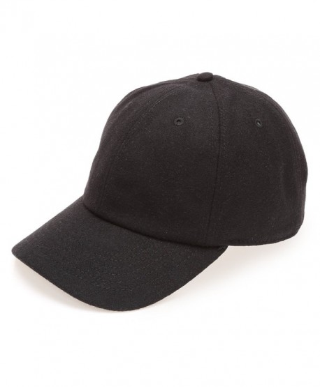 Men's Wool Blend Baseball Cap With Adjustable Size Strap - Black ...