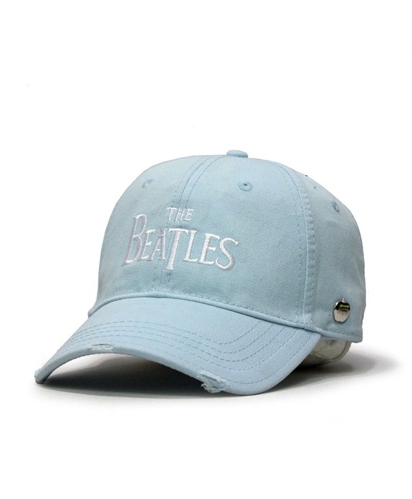 The Beatles Classic Adjustable Baseball Cap Drop T Logo Sgt Pepper Drum Abbey Road - Drop T Light Blue - CH125N8RZEJ