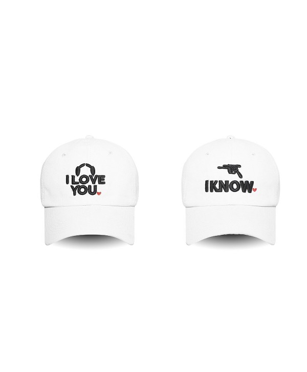 Lacesi Couple I Love You - I Know Embroidered Dad Hat 100% Cotton Baseball Cap For Men and Women - White - CN17Z34ISMZ