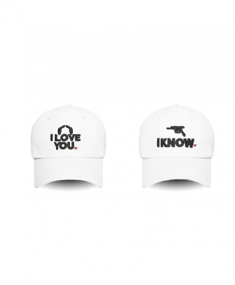 Lacesi Couple I Love You - I Know Embroidered Dad Hat 100% Cotton Baseball Cap For Men and Women - White - CN17Z34ISMZ