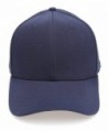 MIRMARU Plain Polyester Twill Baseball Cap Hat With Flex Fit Elastic Band - 1732-navy - CY12O925VJ7