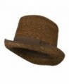 Wheat Braid Top Hat Fedora - Brown - CU11K1CO4ZL