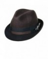 Dorfman Pacific Carlos Santana Bogart Fedora Hat (Brown & Black- Small/Medium) - C211FTZE4B9