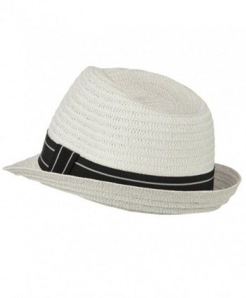 Open Weave Mens Fedora White