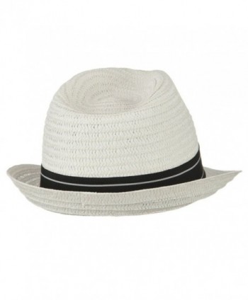 Open Weave Mens Fedora White in Men's Fedoras