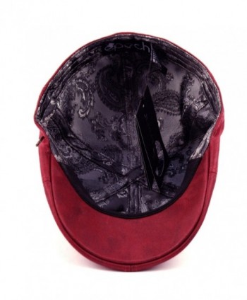 EPOCH Leather newsboy Hunting Burgundy in Men's Newsboy Caps