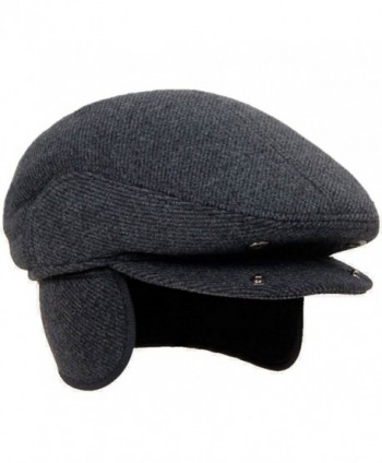 LAN-GO Men's Classic Cap Winter Warm Woolen Gentleman Hat Earflap Hat - CH189DRHM6A