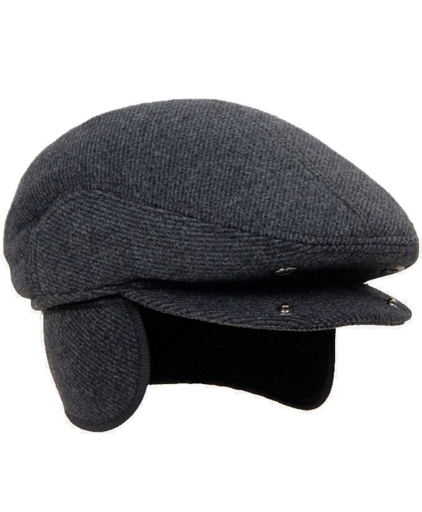 LAN-GO Men's Classic Cap Winter Warm Woolen Gentleman Hat Earflap Hat - CH189DRHM6A