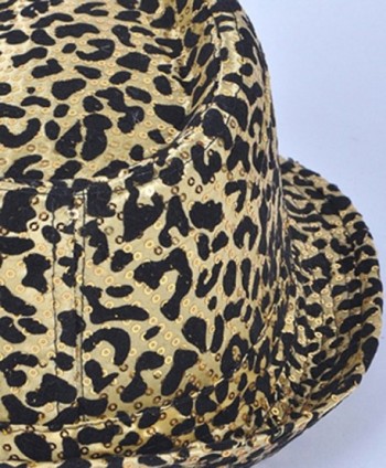 Exotic Leopard Pattern Fedora Black
