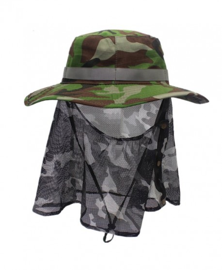 Home Prefer Outdoor Men's Sun Hat Wide Brim Neck Flaps UPF 50+ Fishing Hat - Army Green - CJ12DTPBEN1