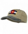 Colorado Flag Embroidered Two Tone Cap - Khaki Black - C811Q3SXPO3