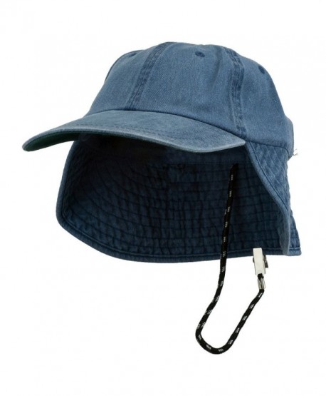 Washed Cotton Flap Hat-Navy - CB11174X62J
