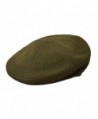 Kb Men's Mesh Ivy Cabbie Cap Crochet Hat Olive Green - CG17YH6A9SK