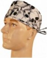 Mens and Womens Medical Cap - Large Skulls on Black - C012ELBTVZZ