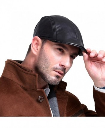 Vemolla Leather Fashion newsboy Cabbie in Men's Newsboy Caps