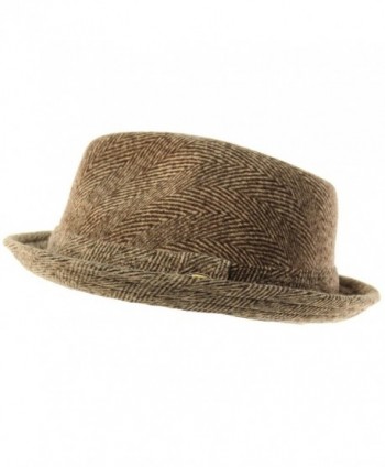 Herringbone Winter Fedora Uprturn Hat