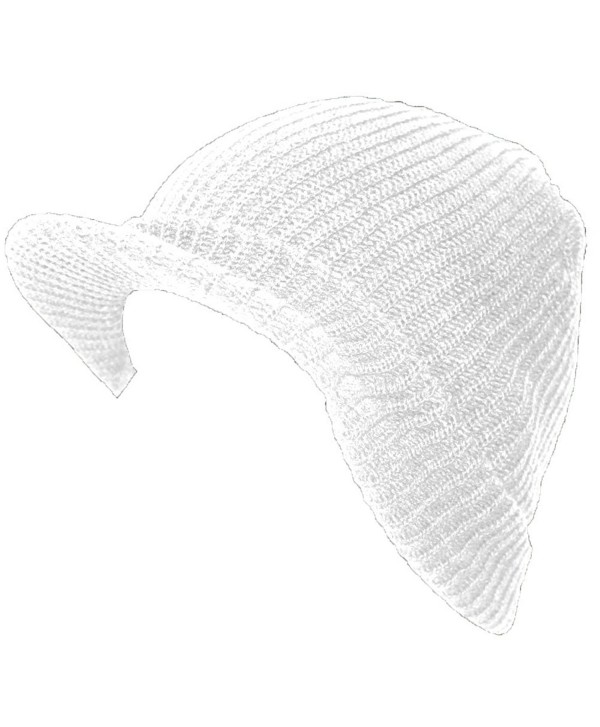 TopHeadwear GI Ribbed Jeep Waffle Cuff Beanie Visor - White - C411BJCSJ4J