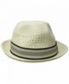 Scala Men's Vent Crown Paper Braid Fedora - Ivory - CL1287VGTI7