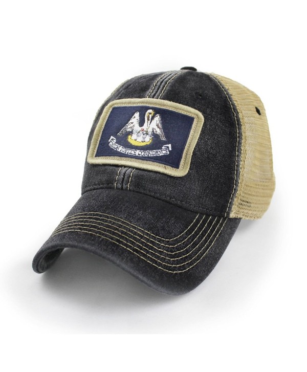 State Legacy Revival Louisiana Flag Patch Trucker Hat- Black - CK183LLTYTZ