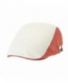 WITHMOONS Summer Linen Flat Cap Two Block Neutral Color IVY Hat LD3050 - Orange - C811ZAPYWZZ