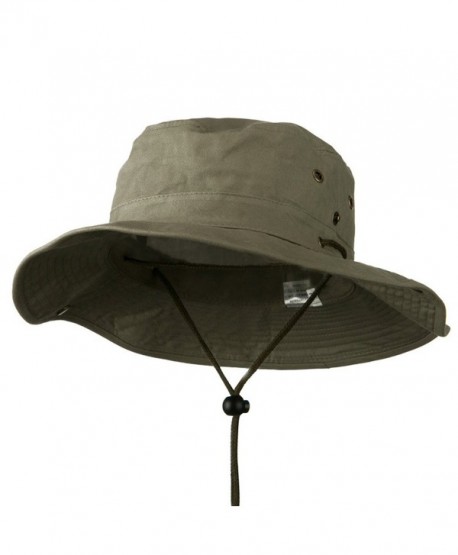 Extra Big Size Brushed Twill Aussie Hats - Olive 2XL-3XL - CU11M5D8Y2D