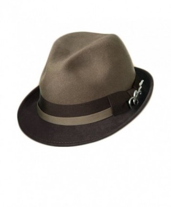 Dorfman Pacific Carlos Santana Bogart Fedora Hat (Taupe & Brown- Small/Medium) - CA11FTZE40P