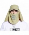 UV UPF 50+ Protection Outdoor Multifunctional Flap Cap with Removable Sun Shield and Mask - Khaki - CO12281XZ5R