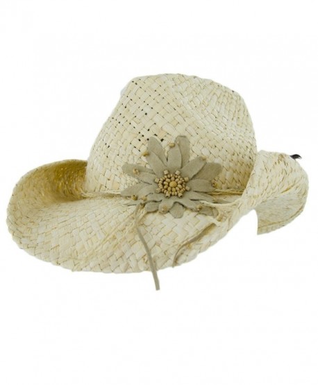 Peter Grimm Ltd Women's Calico Flower Straw Cowgirl Hat - Pgd4023-Tea-O - Natural - CJ11CP3UXQ3