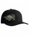 Octopus (Blue Ring) Scuba Diving Fitted Hat Flexfit Cap: Born of Water Apparel - Black - CJ11OU2ZMAN