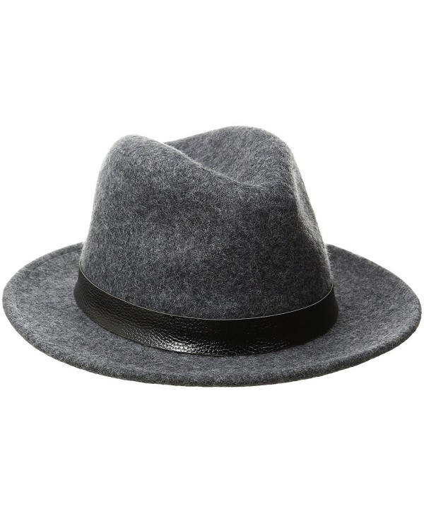 Perry Ellis Men's Wool Felt Fedora - Castlerock - C912N2OTJBZ