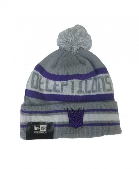 Cap One Size Decepticons The Jake 3 Pom Beanie Gray Purple Knit - CI11B4JPL5H