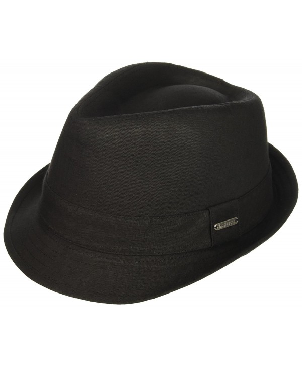 Van Heusen Men's Twill Herringbone Fedora Hat- Lightweight - Black - CO184T546QR