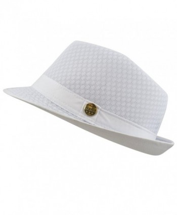 THE HAT DEPOT 200G1015 Light Weight Classic Soft Cool Mesh Fedora Hat - White - CG12DA4YISD