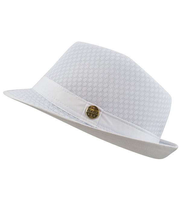 THE HAT DEPOT 200G1015 Light Weight Classic Soft Cool Mesh Fedora Hat - White - CG12DA4YISD