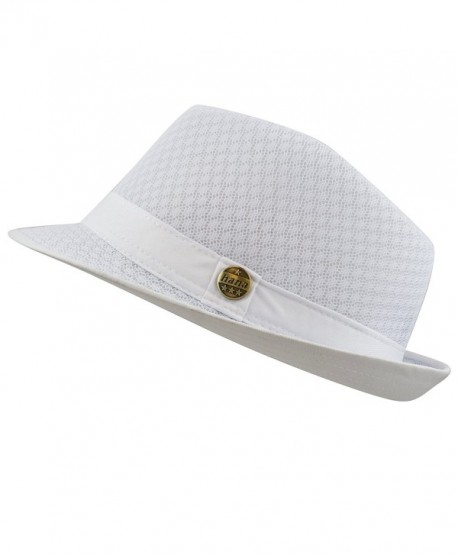 THE HAT DEPOT 200G1015 Light Weight Classic Soft Cool Mesh Fedora Hat - White - CG12DA4YISD