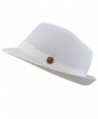 THE HAT DEPOT 200G1015 Light Weight Classic Soft Cool Mesh Fedora Hat - White - CG12DA4YISD